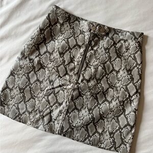 Snakeskin Print Mini Skirt